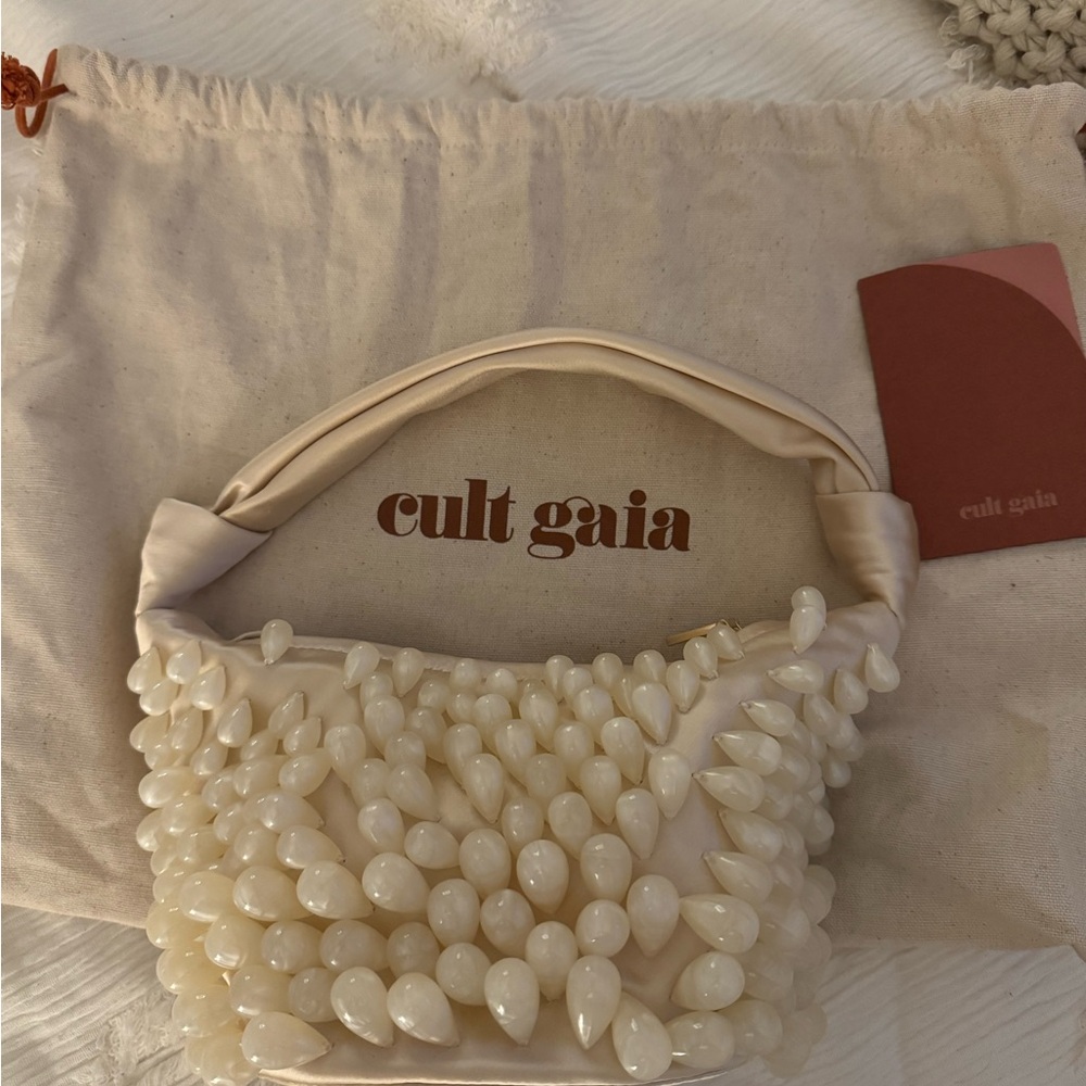 Cult Gaia Cream Beaded Handbag